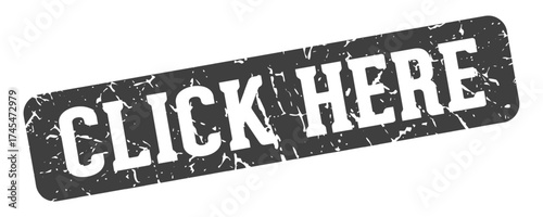 click here rectangular sign. click here stamp