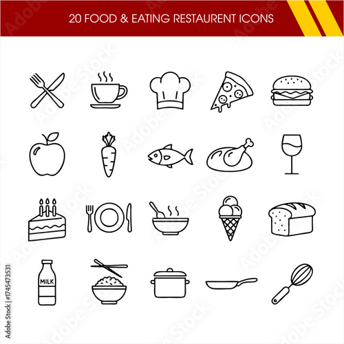 16 Food and eating outline icons