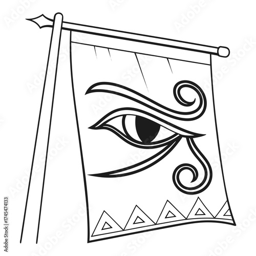 Eye of horus on a flag