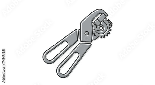 Classic Manual Can Opener Tool with Serrated Cutting Wheel.