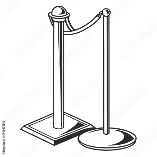 Elegant velvet rope stanchions used for crowd control