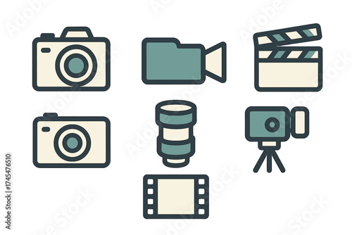 Collection of media production tools and equipment for photography and cinema