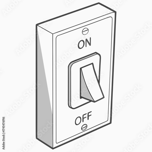 Illustration of a light switch in the on position