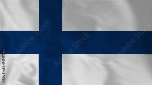 Animation waving flag of Finland	

