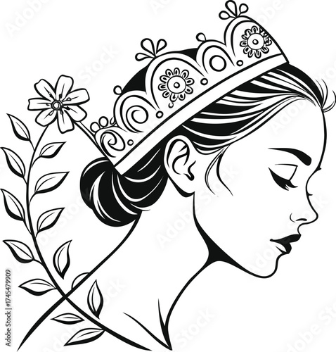 Beautiful Princess Tiara Sketch