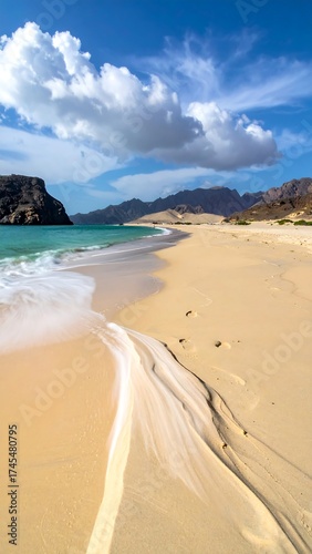 Scenic beach with light sand and aqua water