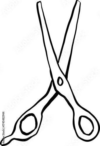 Barber Shop scissors hand drawn Illustration