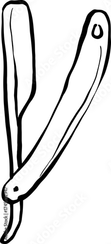 Barber Shop blade hand drawn Illustration