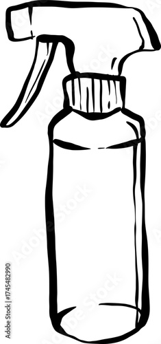 hand drawn illustration of a spray bottle