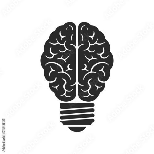 Creative brain lightbulb concept symbolizing innovation and ideas