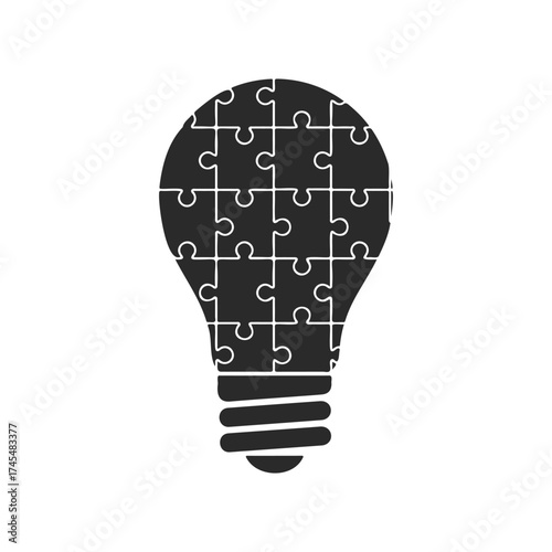 Light bulb puzzle concept: innovative ideas and problem solving