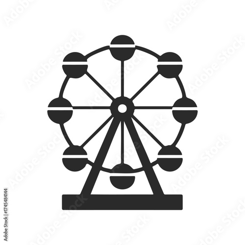 Silhouette of a ferris wheel icon isolated on white background