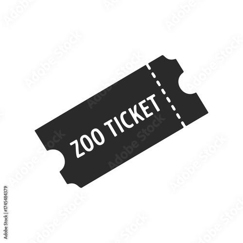 Zoo ticket icon on white background