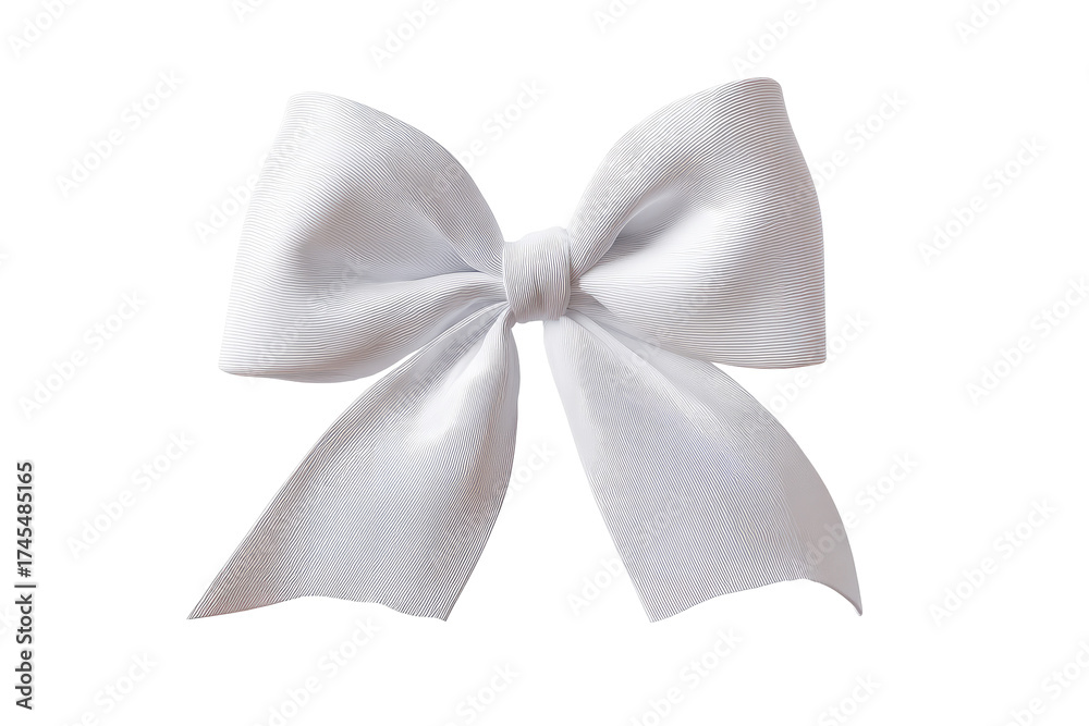 Naklejka premium White satin bow, elegant and simple (1)