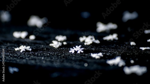 spreading. White mineral deposits like snowflakes on a dark stone surface. ESG reports, sustainability campaigns, designed for environmental awareness campaigns, promotes sustainability.
