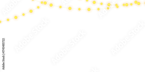 Golden Festoon Lights PNG Glowing Garland for Winter Celebration