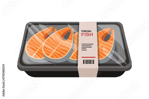 Frozen Fish Fillet Packaging Design. Vacuum Sealed Fish Fillet Package. Frozen Salmon Packaging Design. Supermarket product design. 
