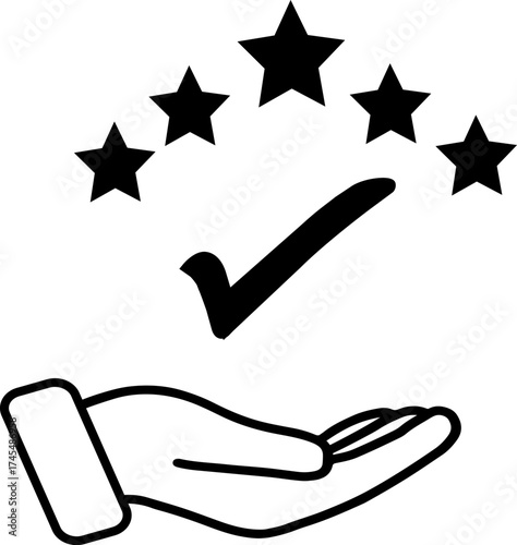  Illustration of Hand shows the sign of the top service