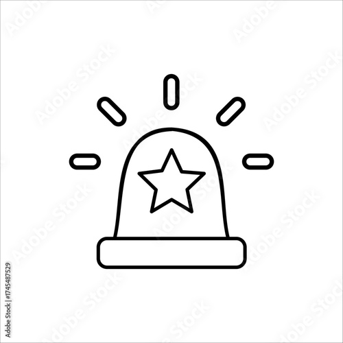 Vector art of line art icon of a police siren light