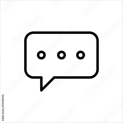 Vector art of speech bubble icon with three dots