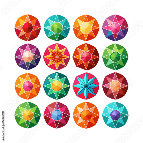 Vector art of colorful gemstone pattern, vector illustration