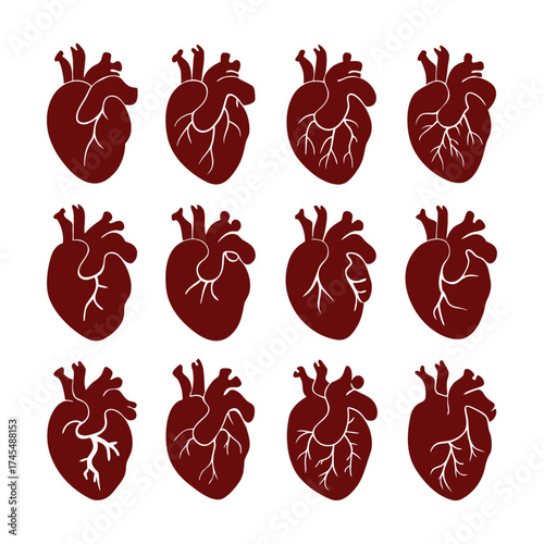 Vector art of seamless pattern of red heart for medical use