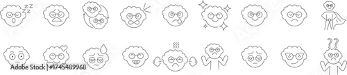 Set of mood or expression type icon vector illustration 