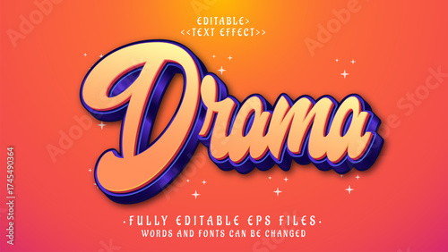 3d drama lowercase text effect..typhography logo