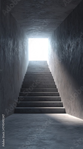 Wallpaper Mural a minimalist underground tunnel with smooth concrete steps leading to bright light Torontodigital.ca