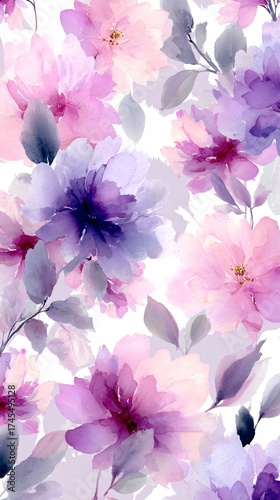Wallpaper Mural a soft watercolor minimal floral pattern pastel pin Torontodigital.ca