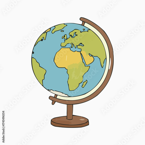 Global Exploration: A vibrant globe isolated, inviting a journey of discovery, knowledge, and exploration, ready to spark curiosity and educational experiences.