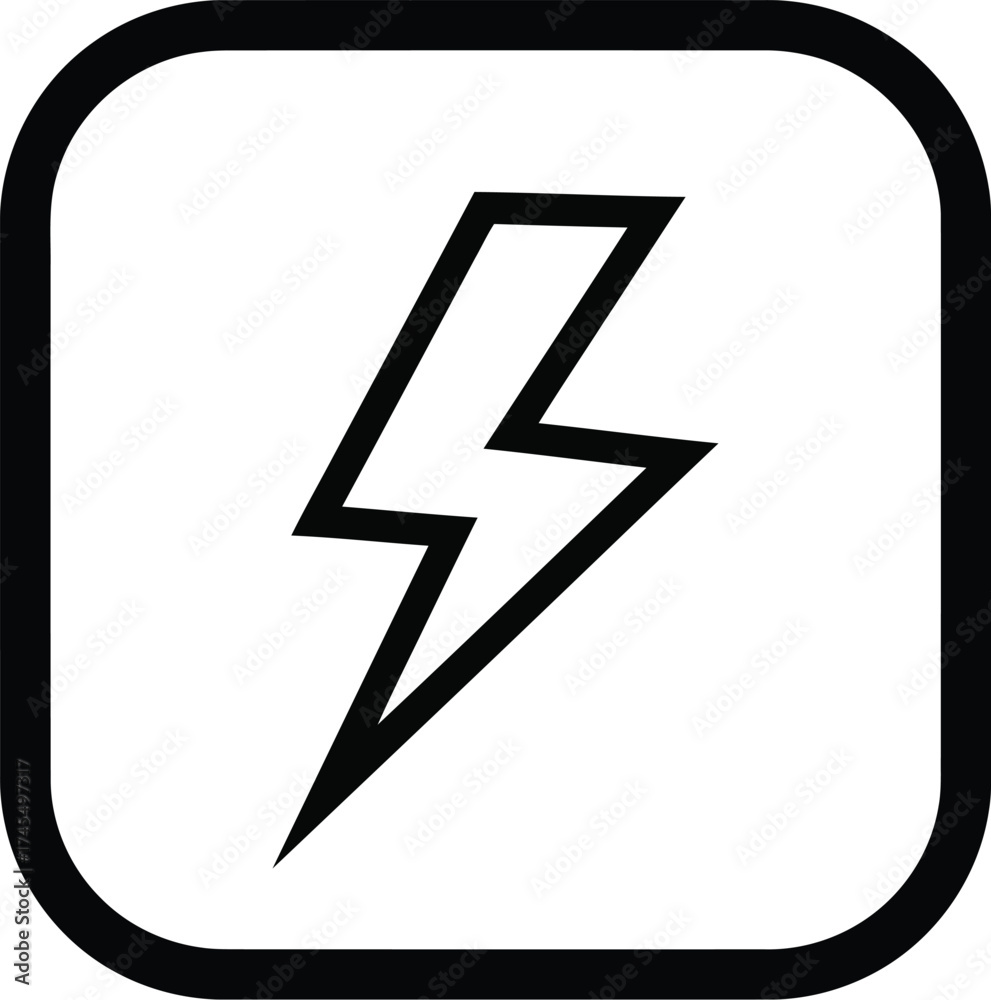 Fototapeta premium Modern lightning bolt icon vector graphic scalable eps illustration symbol