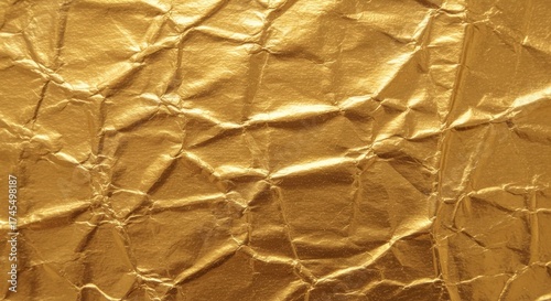 gold foil texture, crumpled metallic surface, reflective highlights, luxurious holiday tone.