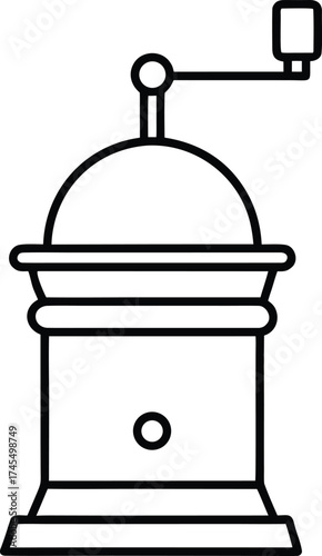 Vintage Coffee Grinder Line Art Icon antique manual