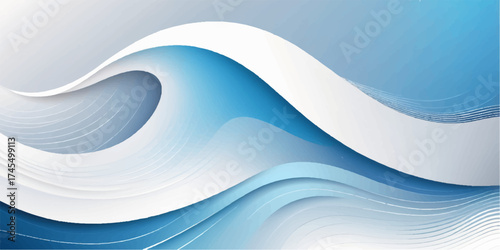 Abstract blue wave vector illustration with subtle light and curve lines for web design or wallpaper backgrounds