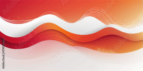 Abstract colorful red wave vector illustration for business banner design or wallpaper template