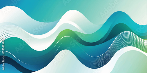 Abstract blue wave vector illustration with fluid lines forming a wavy pattern for a modern web design backdrop
