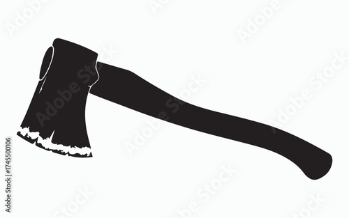 Axe Silhouette: A bold, black and white silhouette of an axe, a symbol of strength, labor, and outdoor life. Perfect for concepts like woodworking and survival. 