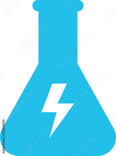 Energetic laboratory flask vector illustration symbol for power and science innovation