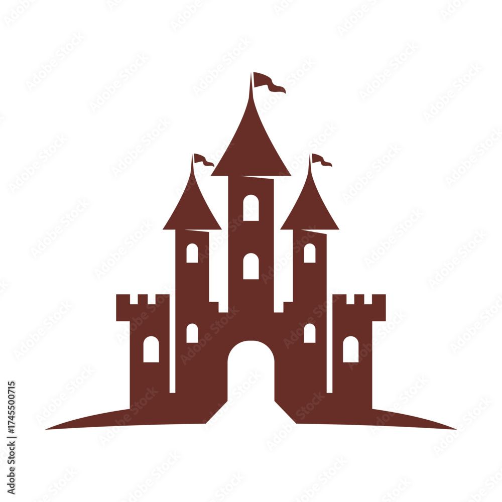 Obraz premium Castle building logo design