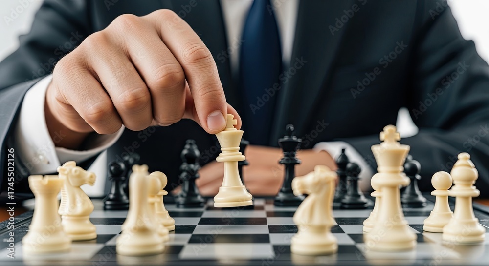 custom made wallpaper toronto digitalBusinessman playing chess strategizing business moves with determination