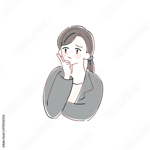 困っている，悩んでいる女性