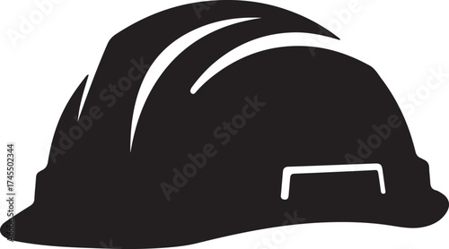 Solid black silhouette of a hard hat safety helmet glyph icon symbol for construction safety and industrial protection workwear