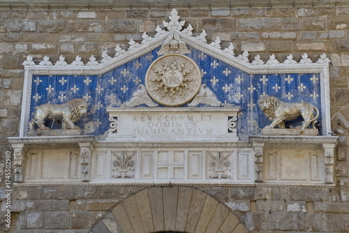Fényképezés Frontispiece on the facade of Palazzo Vecchio, Florence, Italy