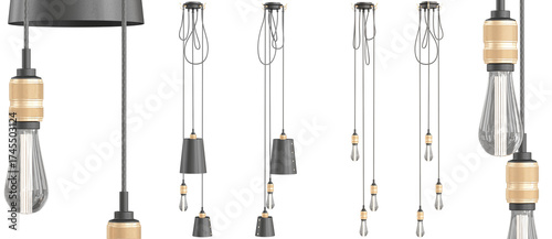 Foto Hook pendant - 3Light - with Black background - Cutout Furniture