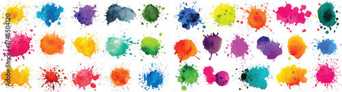 Abstract colorful Set of Yellow Paint Smear Brushes colorful brush texture transparent background
