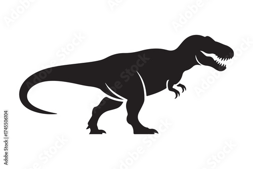 Tyrannosaurus Rex Dinosaur Silhouette Vector | Prehistoric Animal Illustration Design