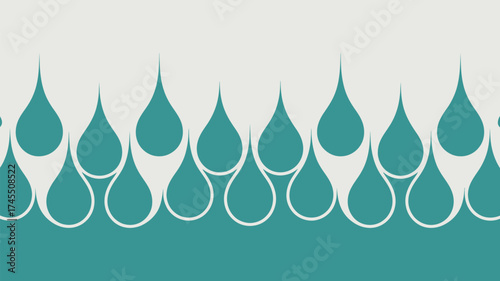 Refreshing teal water droplets cascade in a modern, clean, and serene pattern perfect for health or spa themes