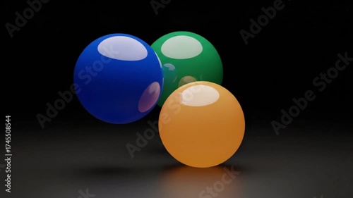 Wallpaper Mural Animated Colorful Spheres Reflecting Light with Elegant Movement Torontodigital.ca