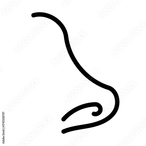 Human Nose Outline Icon Illustration
